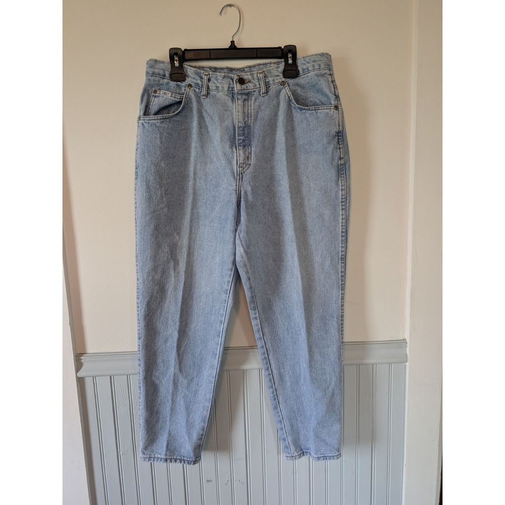 Vintage Chic High Rise Mom Jeans Women Size 20 Made In USA 80s 90s Light Wash
